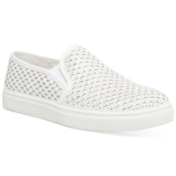Wild Pair Eidyth Rhinestone Slip-On Platform Sneakers Glam White 6 NIB - Picture 1 of 12